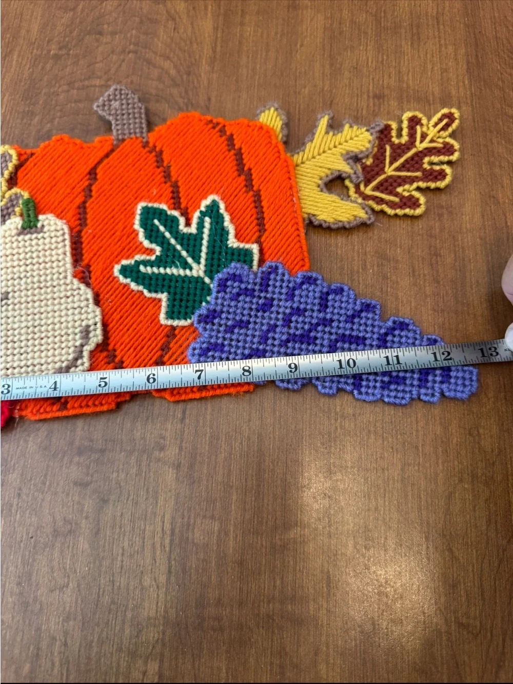 Handmade Autumn Pumpkin Patch Wall Decor Orange, Purple, Green, Cream